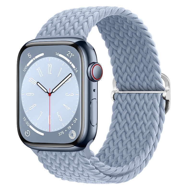 Casual Nylon Braided Elastic Integrated Sliding Buckle Iwatch Watch Strap