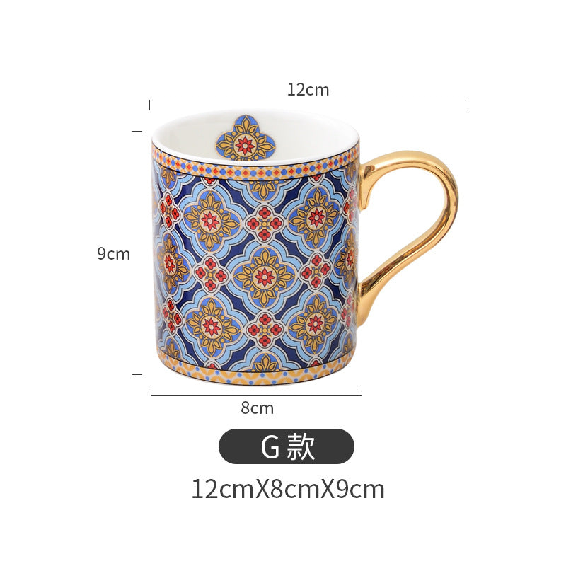 European And American Style Coffee Cup Set European Style Small Luxury Exquisite Afternoon Tea Ceramic Cup Moroccan Mug