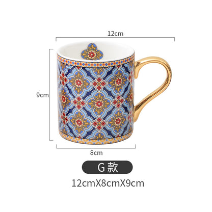 European And American Style Coffee Cup Set European Style Small Luxury Exquisite Afternoon Tea Ceramic Cup Moroccan Mug