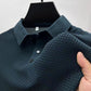 High-end Mesh Ice Silk Short-sleeved Summer Men&#039;s Shirt Collar Solid Color Paul Slip Material Polo Shirt Half-sleeved Men&#039;s Clothing