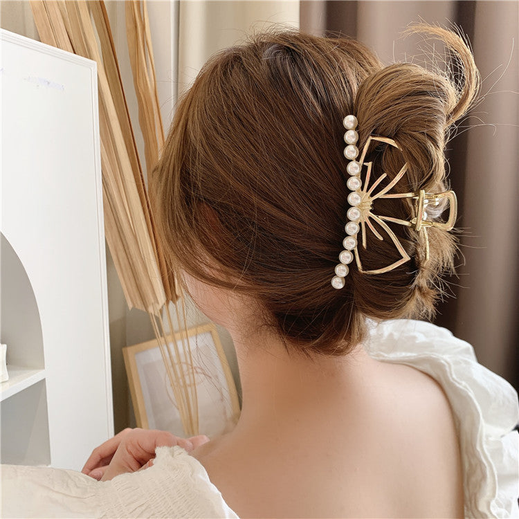 Temperament Sunflower Hairpin Female Disc Hair Summer Head Elegant Catch Shark Clip Large Metal Clip Headdress