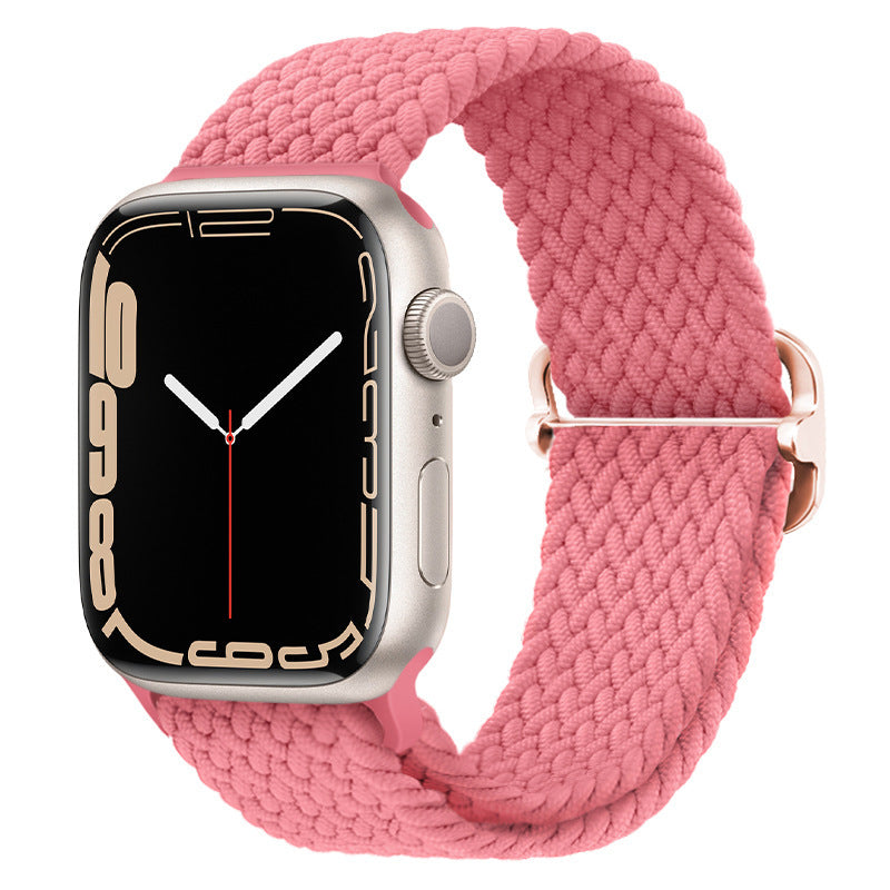 Casual Nylon Braided Elastic Integrated Sliding Buckle Iwatch Watch Strap