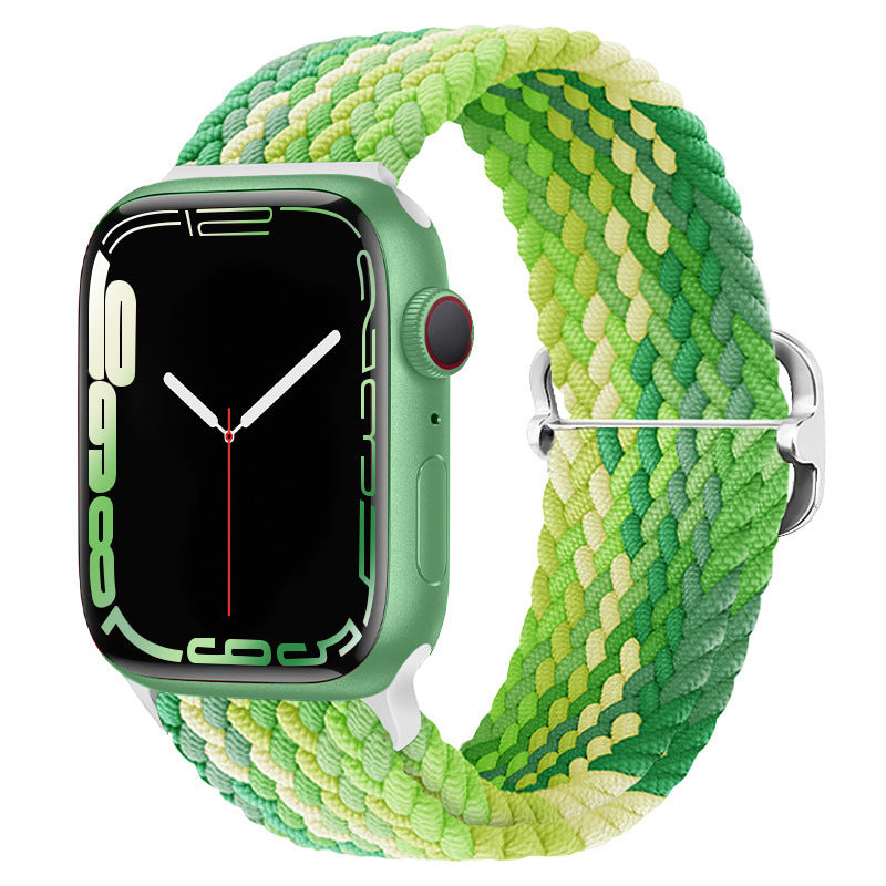 Casual Nylon Braided Elastic Integrated Sliding Buckle Iwatch Watch Strap