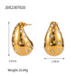 High Design Sense 18K Gold Chubby Water Drop Titanium Steel Earrings INS Female Fashion Joker Geometric Earrings Wholesale