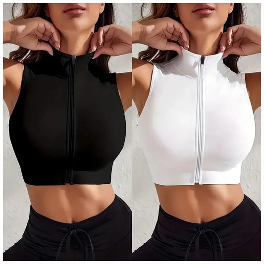Breathable Sportswear for Women – 2-Piece Zip Yoga Outfit