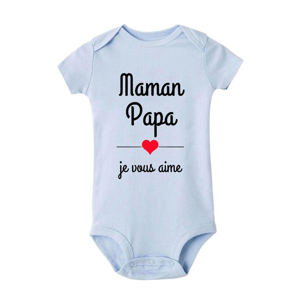 Mom Dad I Love You Baby Bodysuits  Infant Outfit New Born Boys Girls Clothes Gift