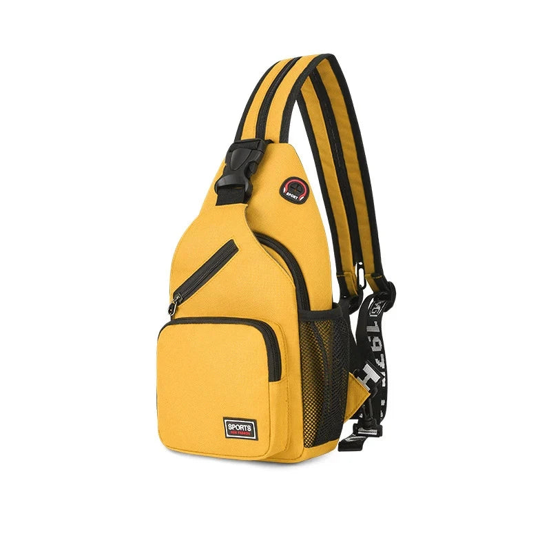 Small Women’s Chest Bag Crossbody – Oxford Travel Shoulder Backpack with Earphone Hole, Adjustable Sports & Messenger Bag