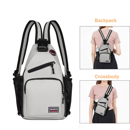 Small Women’s Chest Bag Crossbody – Oxford Travel Shoulder Backpack with Earphone Hole, Adjustable Sports & Messenger Bag