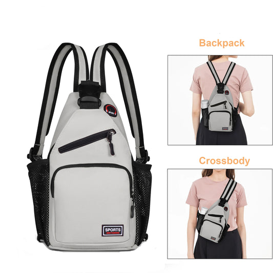 Small Women’s Chest Bag Crossbody – Oxford Travel Shoulder Backpack with Earphone Hole, Adjustable Sports & Messenger Bag