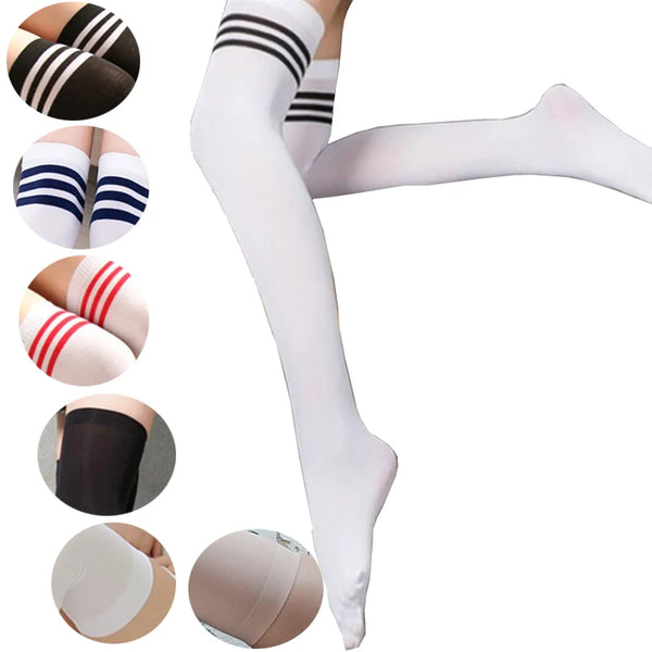 Chic Striped Thigh Highs