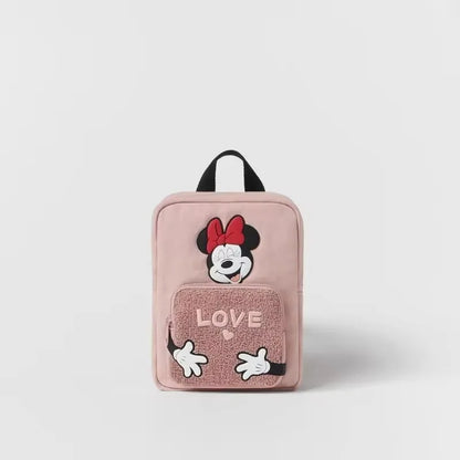 Disney Cartoon Mickey Mouse Cute Fashion Backpack Women's Minnie Canvas School Bag Fashion Large Capacity Backpack Girls Mochila