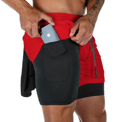 2-in-1 Men’s Gym Shorts – Camo Running, Quick Dry Training & Jogging Pants, Summer Sportswear