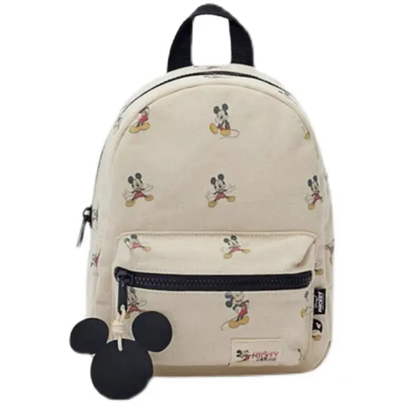 Disney Cartoon Mickey Mouse Cute Fashion Backpack Women's Minnie Canvas School Bag Fashion Large Capacity Backpack Girls Mochila