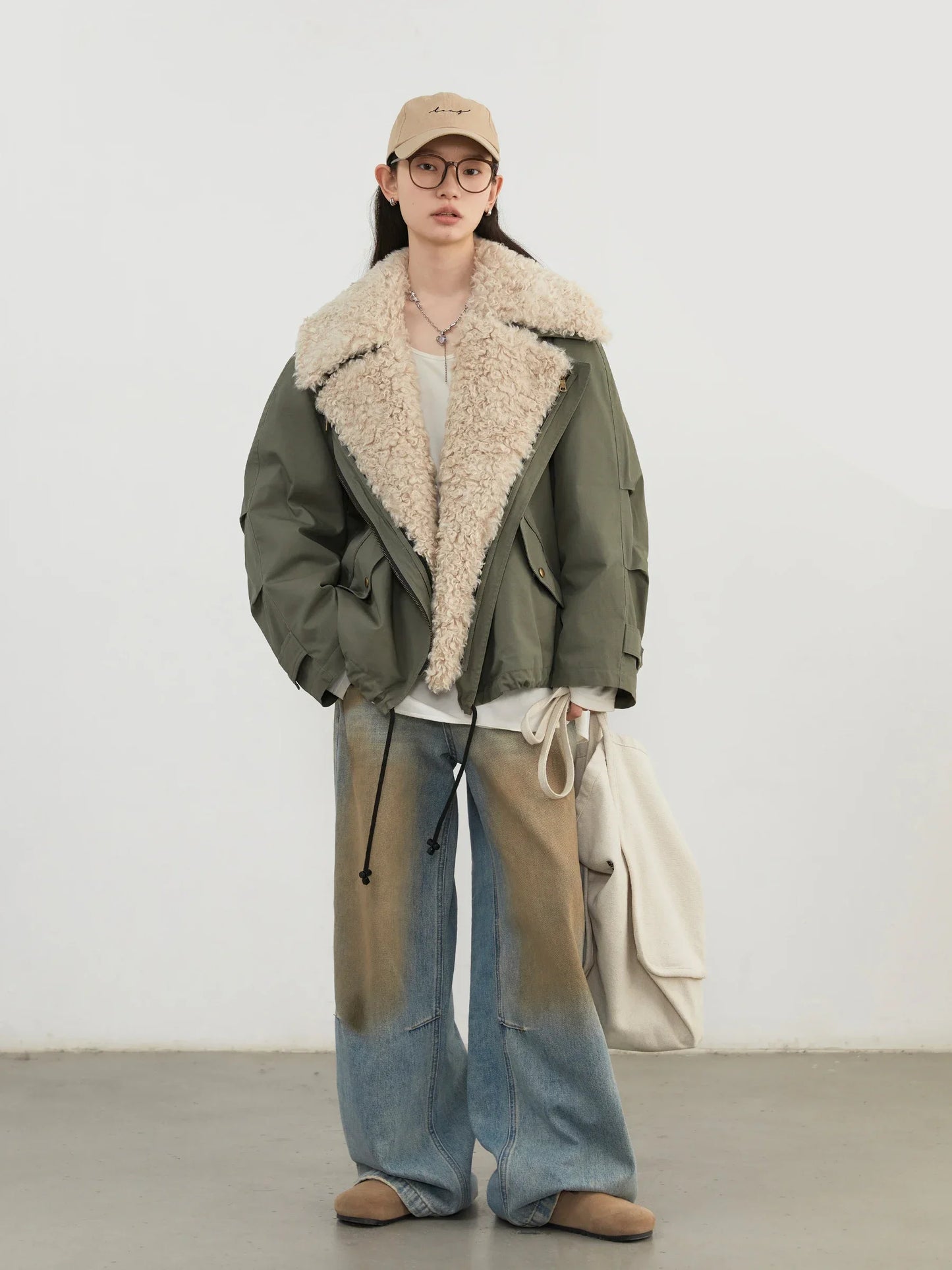 Women’s Streetwear Coat – Retro Motorcycle Style Cotton Jacket, Thick Warm Loose Casual Outerwear