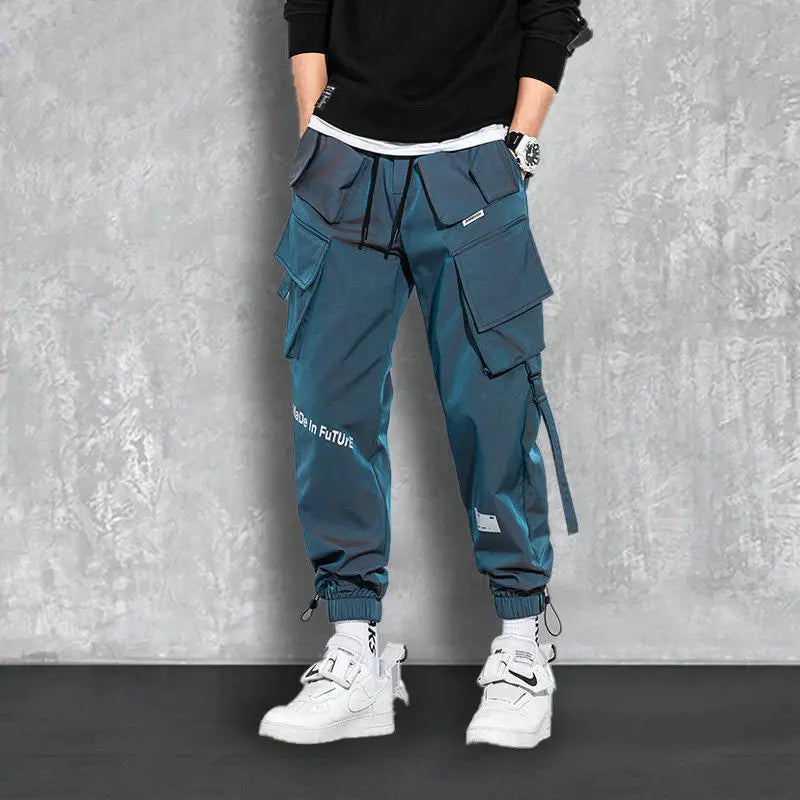 Streetwear Spring Casual Men's Pants Multi-pocket Cargo Pants Harajuku Slim Fit Elastic Waist Joggers For Man