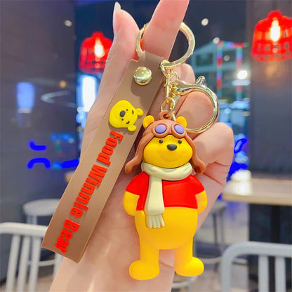 New Anime Disney Keychain Cartoon Mickey Mouse Minnie Lilo & Stitch Cute Doll Keyring Ornament Key Chain Pendant Kids Toys Gifts