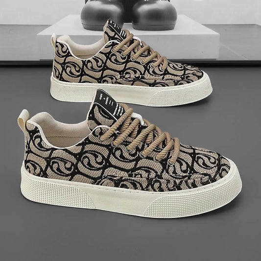 Graffiti prints black canvas sneakers mens vulcanized shoes man low top sneaker lace up trainer skateboard shoes men's plimsolls