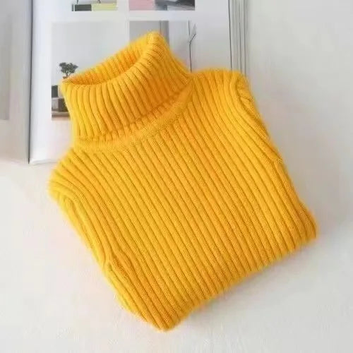 Fashion Baby Girls Winter Turtleneck Knitted Sweaters Clothes  Autumn Children Boys Pullover Kids Knitwear Versatile