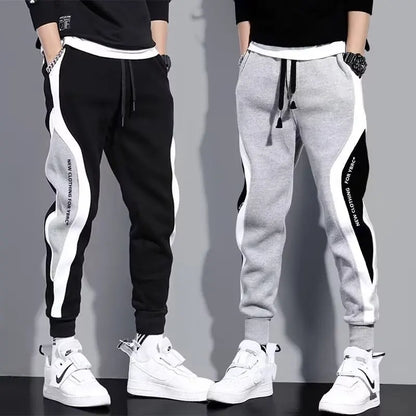 Men’s Black Jogger Pants – Hip Hop Drawstring Sweatpants, Loose Fit Elastic Waist Trousers, Casual Sportswea