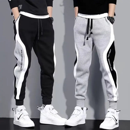Men’s Black Jogger Pants – Hip Hop Drawstring Sweatpants, Loose Fit Elastic Waist Trousers, Casual Sportswea