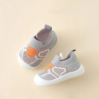 Baby Shoes Anti-slip Breathable Infant Crib Floor Socks with Rubber Sole for Children Girls Boys Mesh Shoes Soft Bottom Slippers