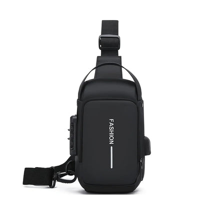 Durable  Sling Bag for Men – Motorcycle Style Crossbody Chest Pack with Zipper & Phone Pocket, Daily Travel/Commute Bag