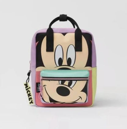 Disney Cartoon Mickey Mouse Cute Fashion Backpack Women's Minnie Canvas School Bag Fashion Large Capacity Backpack Girls Mochila