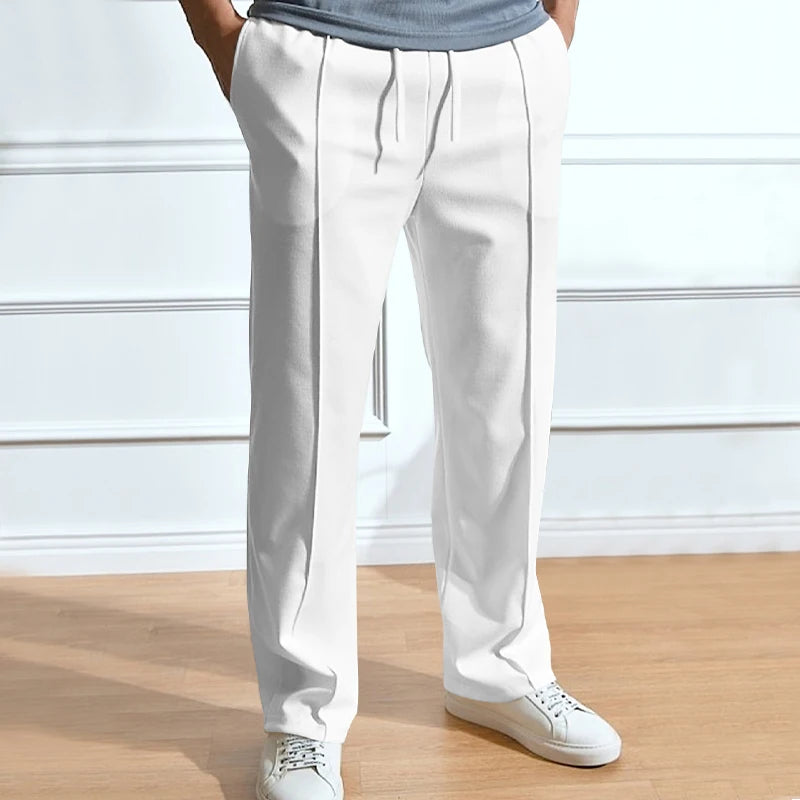 Spring/Summer Hot Selling Men's Fashionable Casual Solid Color Pants Loose Tight Cord Straight Pants