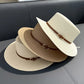 Simple Straw Summer Women Beach Hat Female Casual Panama Hat Lady Brand Women Flat Brim Bowknot Straw Cap Girls Sun Hat