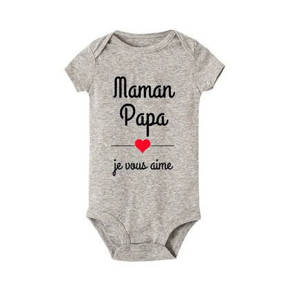 Mom Dad I Love You Baby Bodysuits  Infant Outfit New Born Boys Girls Clothes Gift