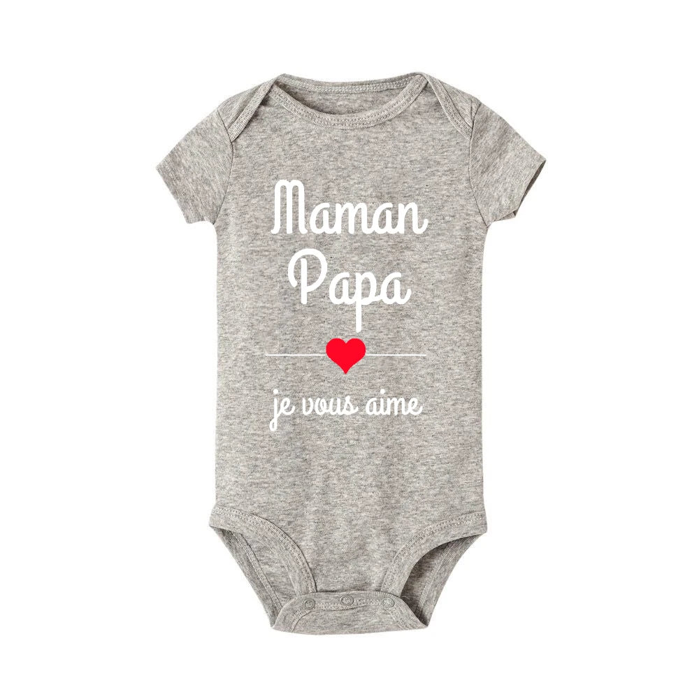 Mom Dad I Love You Baby Bodysuits  Infant Outfit New Born Boys Girls Clothes Gift