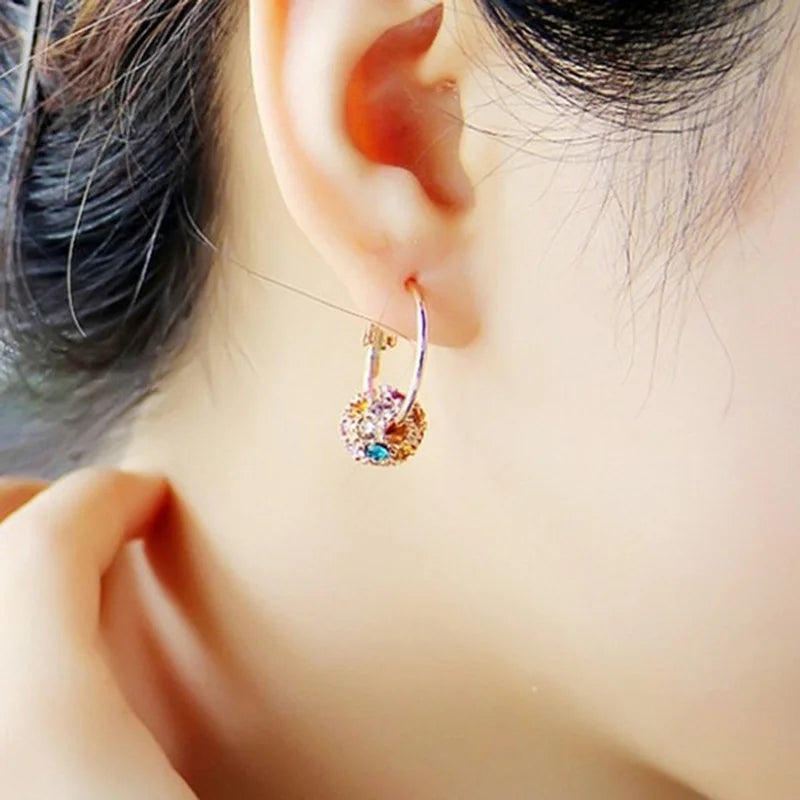 Fashion Trend Earrings Zircon Pendant Earrings Shiny Earrings for Women's Wedding Betrothal Bride Jewelry Birthday Gift