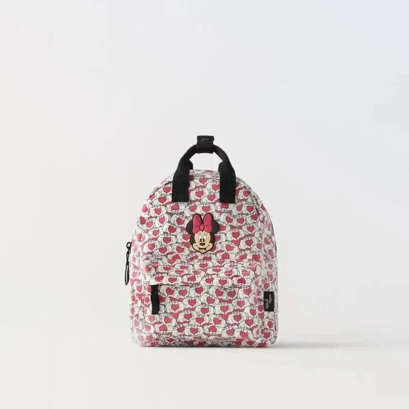 Disney Cartoon Mickey Mouse Cute Fashion Backpack Women's Minnie Canvas School Bag Fashion Large Capacity Backpack Girls Mochila