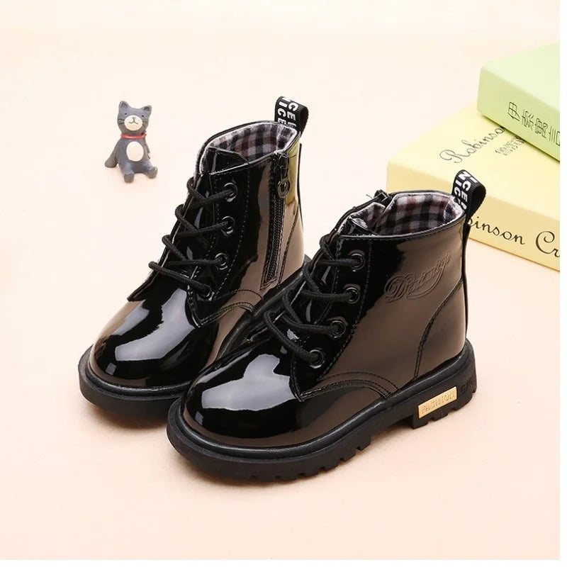 Kids Girls Boys Boots Non-slip Wear-resistant Soft Bottom Children Boys Girls Shoes Handsome Fashion Kids Warm Shoes