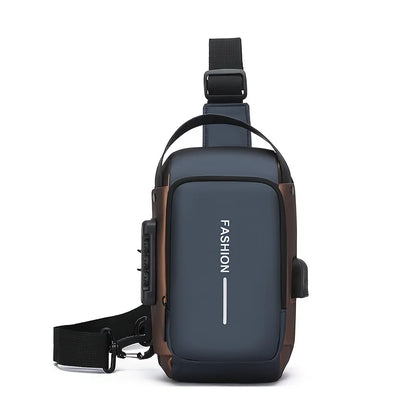 Durable  Sling Bag for Men – Motorcycle Style Crossbody Chest Pack with Zipper & Phone Pocket, Daily Travel/Commute Bag