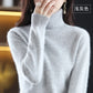 Autumn And Winter New 100% Mink Cashmere Sweater Women's High Neck Knitted Pullover Loose Korean Fashion Warm Women's Top