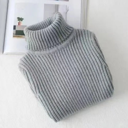 Fashion Baby Girls Winter Turtleneck Knitted Sweaters Clothes  Autumn Children Boys Pullover Kids Knitwear Versatile