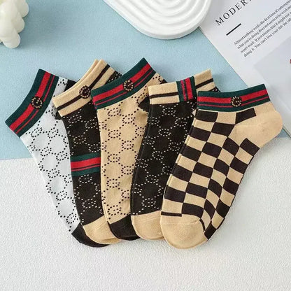 Summer Socks 1pair Absorbent Anti-odor Cotton Ankle Socks Pop-socks Moisture Absorbent Sweat-absorbent Short Tube