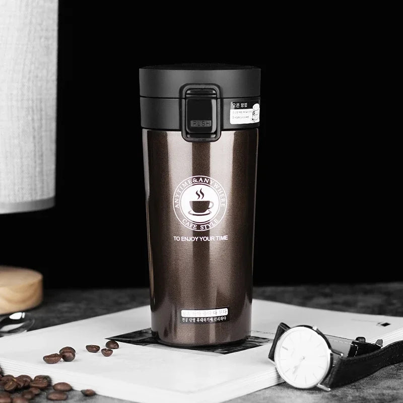 500ml Thermal Mug Double Wall Stainless Steel Coffee Cup Vacuum Flask Thermos Water Bottle Tea Coffee Leak-proof Thermos Mug