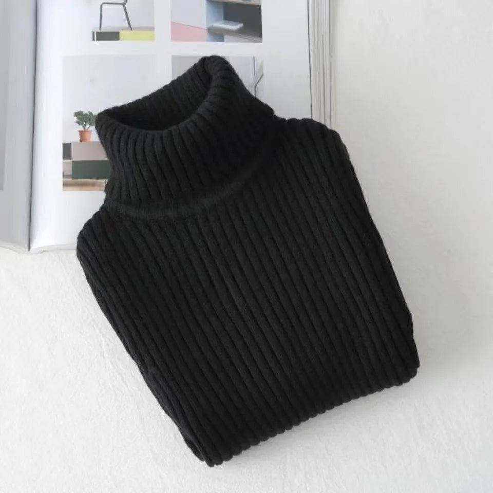 Fashion Baby Girls Winter Turtleneck Knitted Sweaters Clothes  Autumn Children Boys Pullover Kids Knitwear Versatile