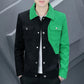 Spring Autumn Men Jacket Korean Style Casual Casual Cargo jacket Coat patchwork Loose male Outerwear Coats