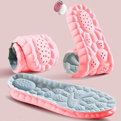 New 4D Sport Insole Super Soft Shoes Sole Pads for Feet Shock Arch Support Orthopedic Inserts Absorption Baskets Shoe Sole