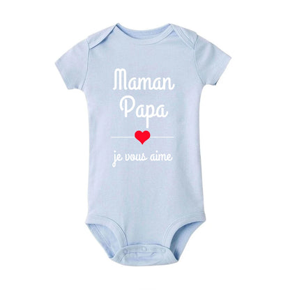 Mom Dad I Love You Baby Bodysuits  Infant Outfit New Born Boys Girls Clothes Gift