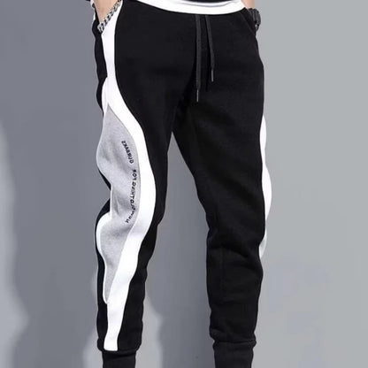 Men’s Black Jogger Pants – Hip Hop Drawstring Sweatpants, Loose Fit Elastic Waist Trousers, Casual Sportswea