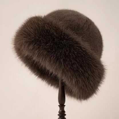 Autumn And Winter New Women's Fashion Fur Cap Fur Hat Fur Hats Mongolian Hat Brimless Plush Fluffy Skiing Riding Warm Caps