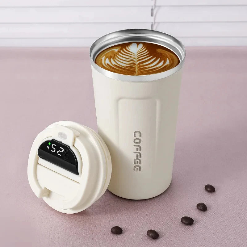 450ml Thermos Bottle Smart Display Temperature 316 Stainless Steel Vacuum Cup Office Coffee Cup Business Portable Thermal Mug