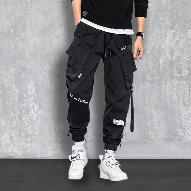 Streetwear Spring Casual Men's Pants Multi-pocket Cargo Pants Harajuku Slim Fit Elastic Waist Joggers For Man