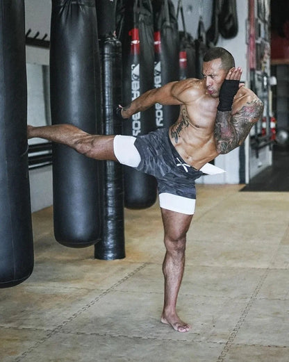 2-in-1 Men’s Gym Shorts – Camo Running, Quick Dry Training & Jogging Pants, Summer Sportswear