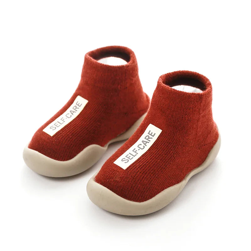 Baby First Shoes Toddler Walker Infant Boys Girls Kids Rubber Soft Sole Floor Barefoot Casual Shoes Knit Booties Anti-Slip