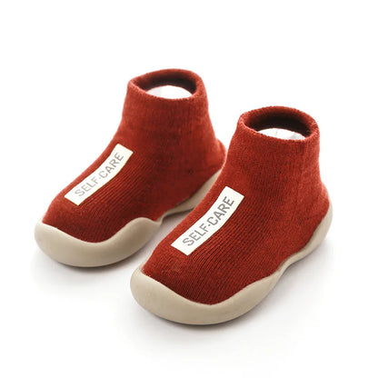 Baby First Shoes Toddler Walker Infant Boys Girls Kids Rubber Soft Sole Floor Barefoot Casual Shoes Knit Booties Anti-Slip